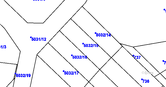 Parcela st. 5032/15 v KÚ Lipník, Katastrální mapa