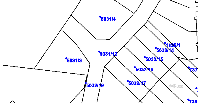 Parcela st. 5031/12 v KÚ Lipník, Katastrální mapa