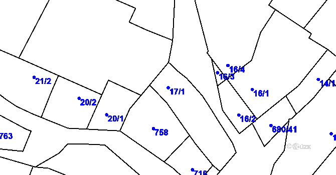 Parcela st. 17/1 v KÚ Lipník u Hrotovic, Katastrální mapa