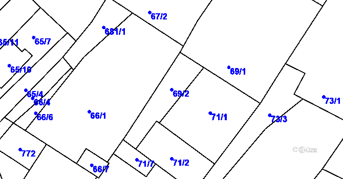 Parcela st. 69/2 v KÚ Lipník u Hrotovic, Katastrální mapa