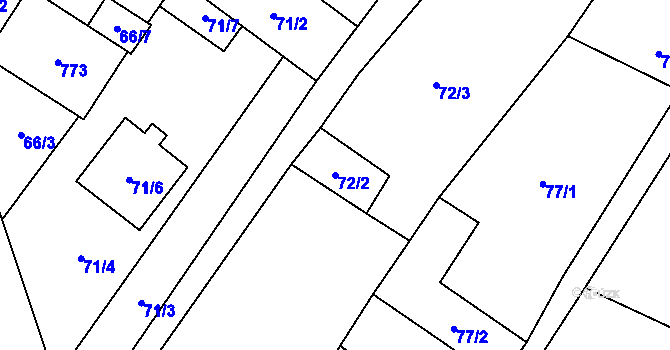Parcela st. 72/2 v KÚ Lipník u Hrotovic, Katastrální mapa