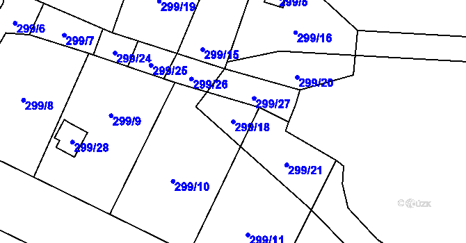 Parcela st. 299/18 v KÚ Lipník u Hrotovic, Katastrální mapa