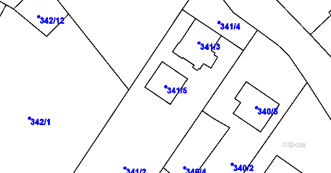 Parcela st. 341/5 v KÚ Lipník u Hrotovic, Katastrální mapa