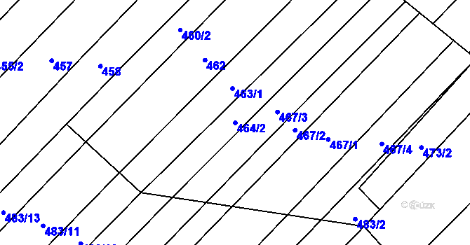 Parcela st. 464/2 v KÚ Lipník u Hrotovic, Katastrální mapa