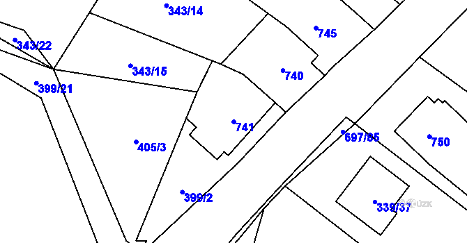 Parcela st. 741 v KÚ Lipník u Hrotovic, Katastrální mapa