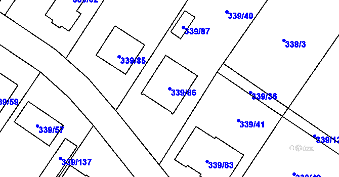Parcela st. 339/86 v KÚ Lipník u Hrotovic, Katastrální mapa