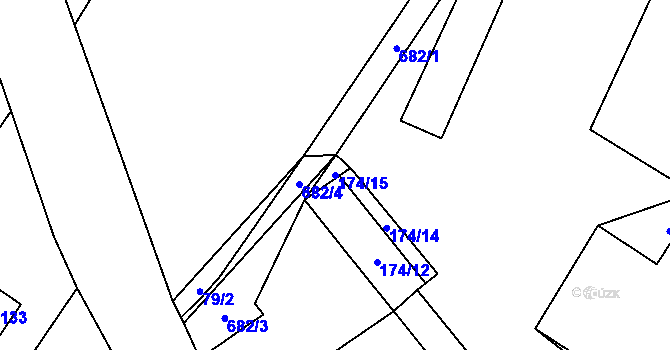 Parcela st. 174/15 v KÚ Lipník u Hrotovic, Katastrální mapa