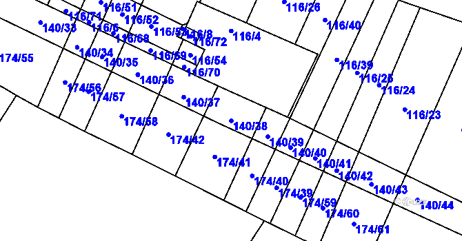 Parcela st. 140/38 v KÚ Lipník u Hrotovic, Katastrální mapa
