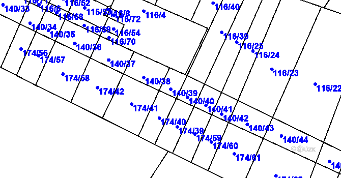 Parcela st. 140/39 v KÚ Lipník u Hrotovic, Katastrální mapa