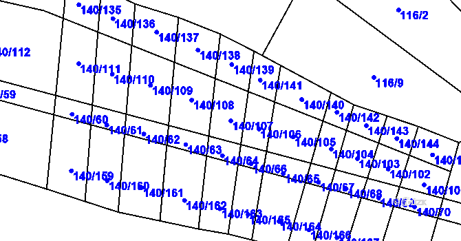Parcela st. 140/107 v KÚ Lipník u Hrotovic, Katastrální mapa
