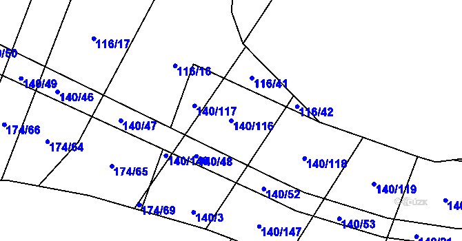 Parcela st. 140/116 v KÚ Lipník u Hrotovic, Katastrální mapa