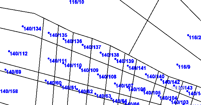 Parcela st. 140/138 v KÚ Lipník u Hrotovic, Katastrální mapa