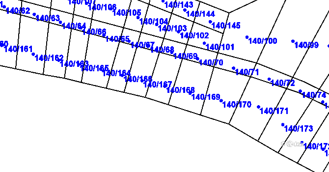 Parcela st. 140/168 v KÚ Lipník u Hrotovic, Katastrální mapa
