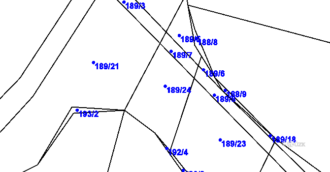 Parcela st. 189/24 v KÚ Lipník u Hrotovic, Katastrální mapa