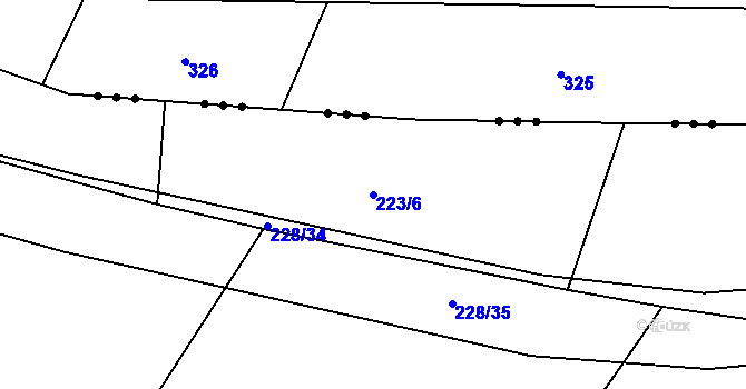 Parcela st. 223/6 v KÚ Lipník u Hrotovic, Katastrální mapa