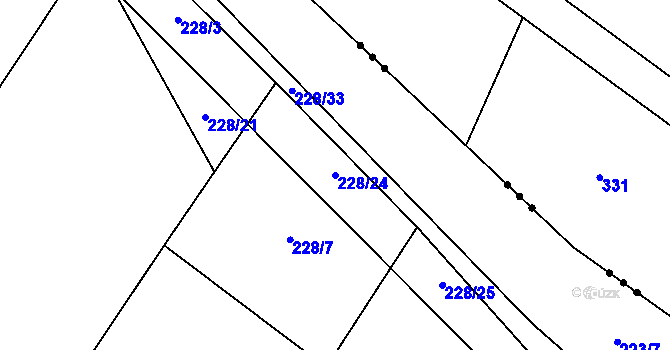 Parcela st. 228/24 v KÚ Lipník u Hrotovic, Katastrální mapa