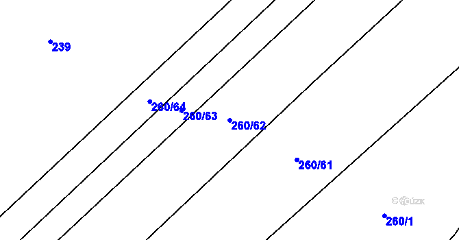 Parcela st. 260/62 v KÚ Lipník u Hrotovic, Katastrální mapa