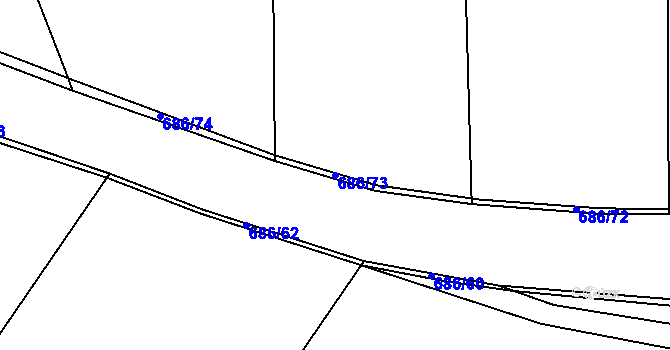 Parcela st. 686/73 v KÚ Lipník u Hrotovic, Katastrální mapa