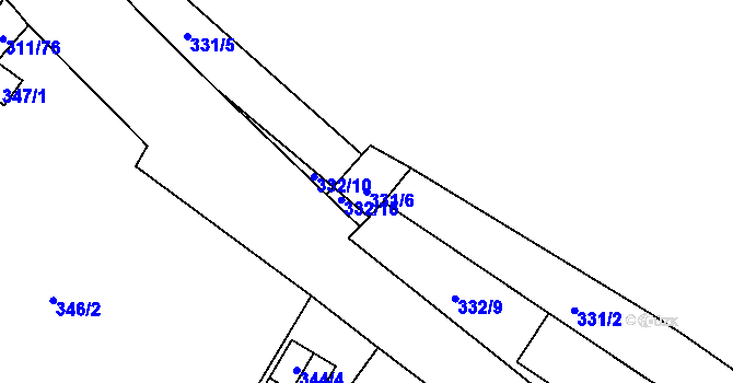Parcela st. 331/6 v KÚ Lipník u Hrotovic, Katastrální mapa