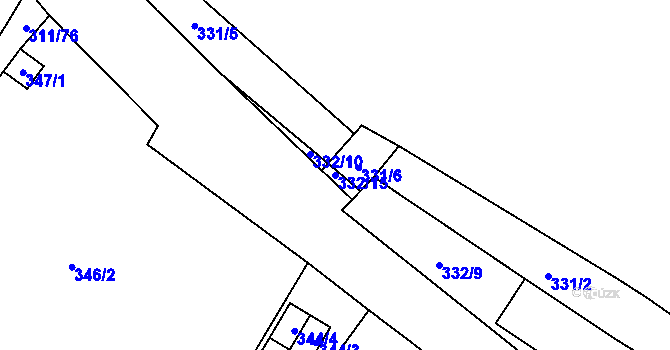 Parcela st. 332/15 v KÚ Lipník u Hrotovic, Katastrální mapa