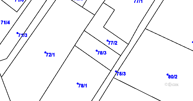 Parcela st. 78/3 v KÚ Lipník u Hrotovic, Katastrální mapa