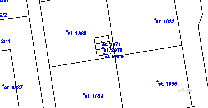 Parcela st. 2969 v KÚ Lipník nad Bečvou, Katastrální mapa