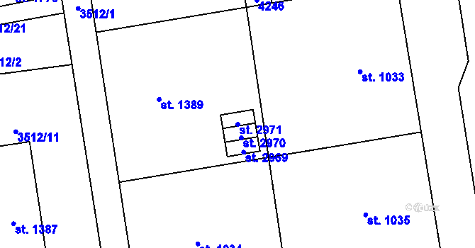 Parcela st. 2971 v KÚ Lipník nad Bečvou, Katastrální mapa