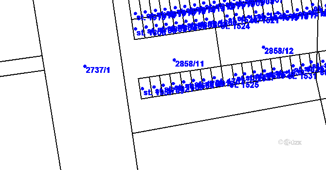 Parcela st. 3021 v KÚ Lipník nad Bečvou, Katastrální mapa