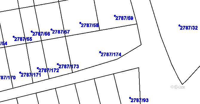 Parcela st. 2787/174 v KÚ Lipník nad Bečvou, Katastrální mapa