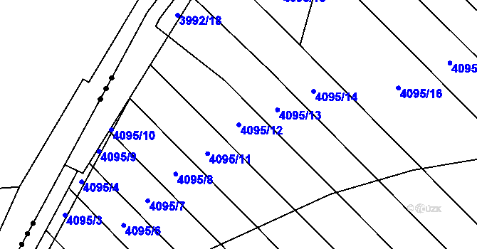 Parcela st. 4095/12 v KÚ Lipník nad Bečvou, Katastrální mapa