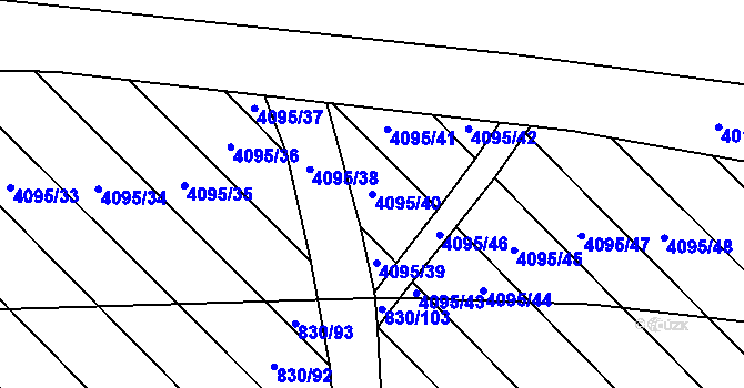 Parcela st. 4095/40 v KÚ Lipník nad Bečvou, Katastrální mapa