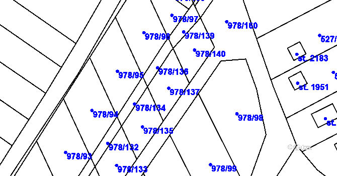 Parcela st. 978/137 v KÚ Lipník nad Bečvou, Katastrální mapa