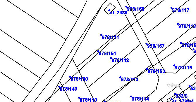 Parcela st. 978/151 v KÚ Lipník nad Bečvou, Katastrální mapa