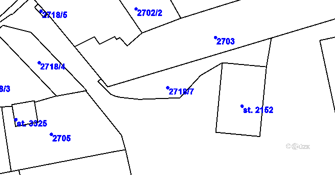 Parcela st. 2718/7 v KÚ Lipník nad Bečvou, Katastrální mapa