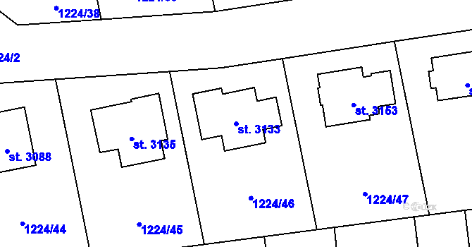 Parcela st. 3133 v KÚ Lipník nad Bečvou, Katastrální mapa
