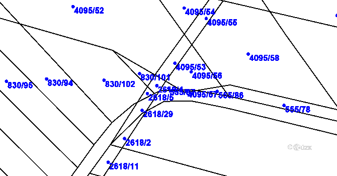 Parcela st. 555/87 v KÚ Lipník nad Bečvou, Katastrální mapa