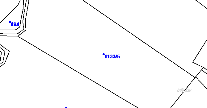 Parcela st. 1133/5 v KÚ Lipník nad Bečvou, Katastrální mapa