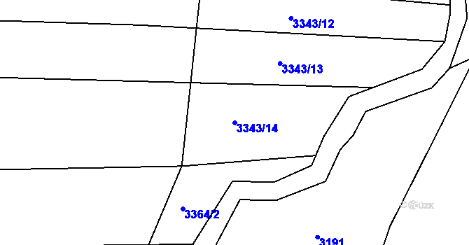 Parcela st. 3343/14 v KÚ Lipník nad Bečvou, Katastrální mapa