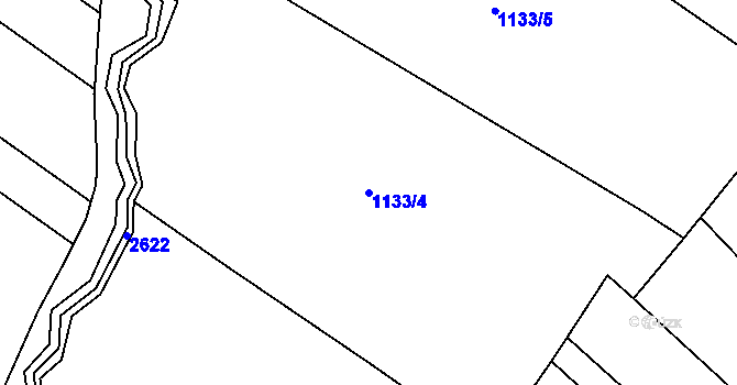 Parcela st. 1133/4 v KÚ Lipník nad Bečvou, Katastrální mapa