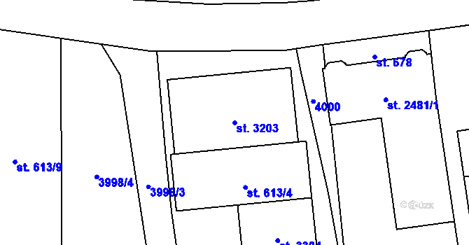 Parcela st. 3203 v KÚ Lipník nad Bečvou, Katastrální mapa