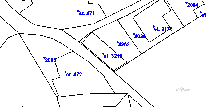 Parcela st. 3219 v KÚ Lipník nad Bečvou, Katastrální mapa
