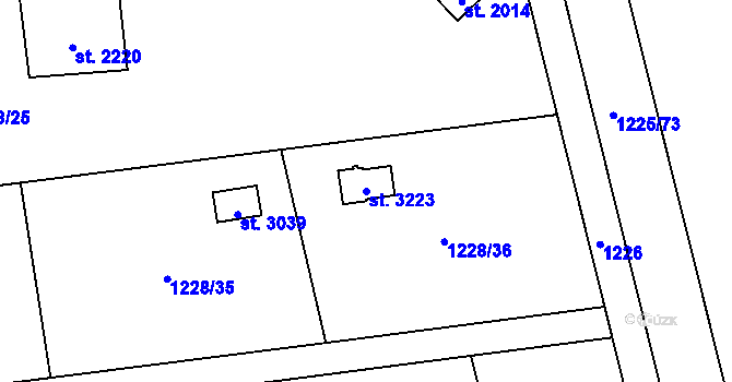 Parcela st. 3223 v KÚ Lipník nad Bečvou, Katastrální mapa