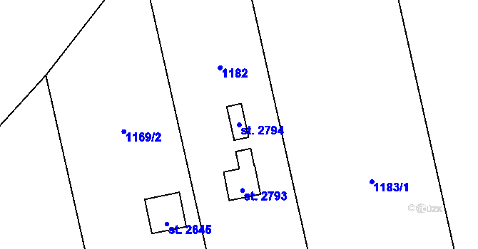 Parcela st. 2794 v KÚ Lipník nad Bečvou, Katastrální mapa