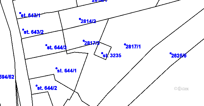 Parcela st. 3235 v KÚ Lipník nad Bečvou, Katastrální mapa