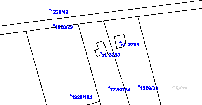 Parcela st. 3238 v KÚ Lipník nad Bečvou, Katastrální mapa