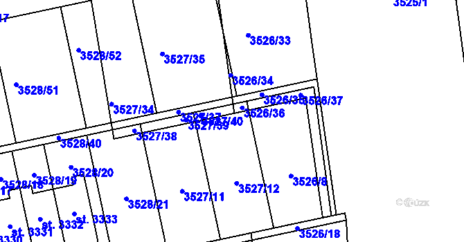 Parcela st. 3527/13 v KÚ Lipník nad Bečvou, Katastrální mapa