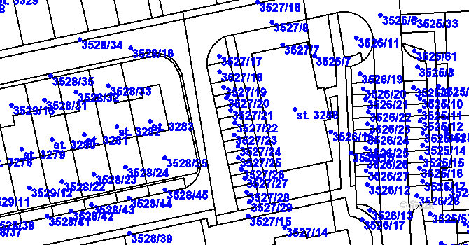 Parcela st. 3527/22 v KÚ Lipník nad Bečvou, Katastrální mapa