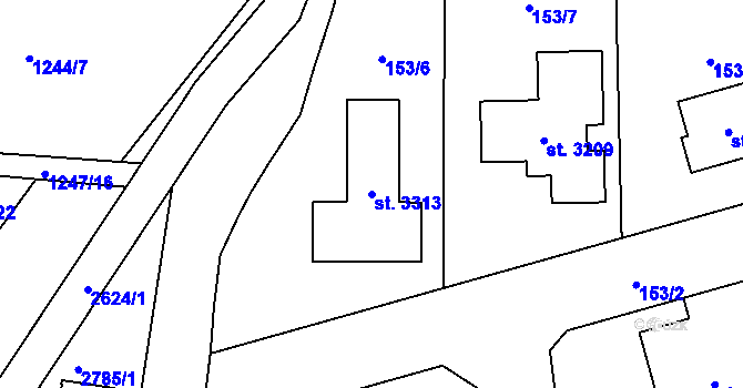 Parcela st. 3313 v KÚ Lipník nad Bečvou, Katastrální mapa