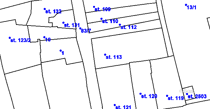 Parcela st. 113 v KÚ Lipník nad Bečvou, Katastrální mapa