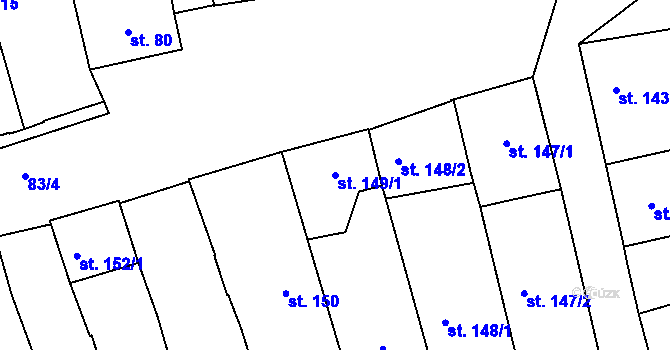 Parcela st. 149/1 v KÚ Lipník nad Bečvou, Katastrální mapa